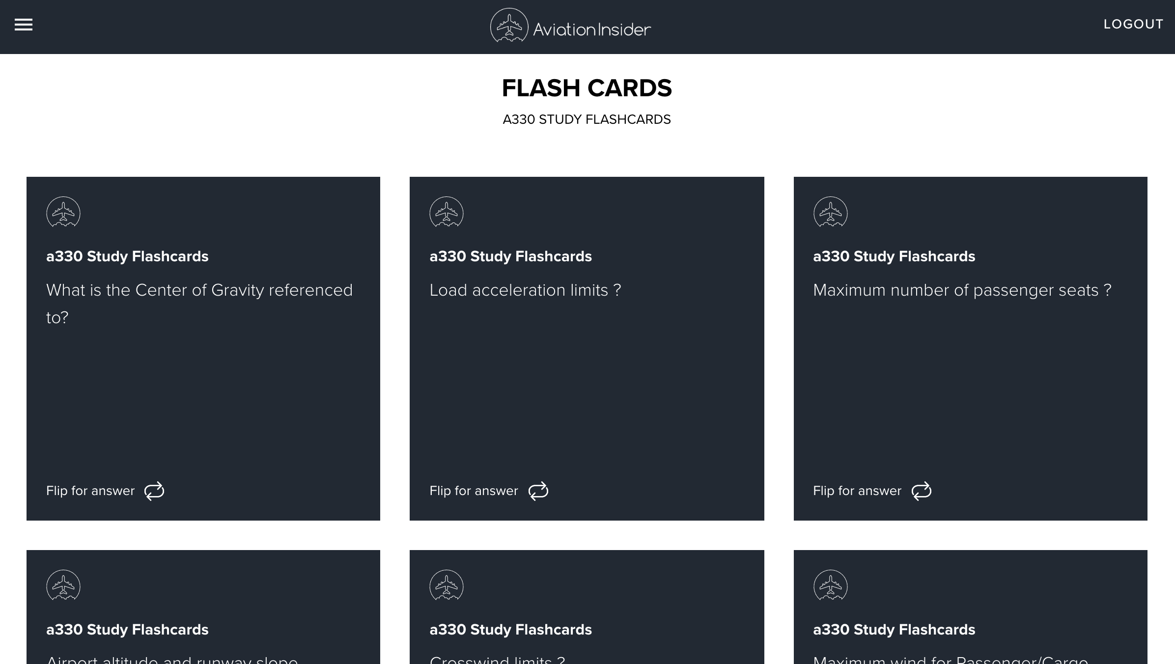 STUDY FLASHCARDS AIRBUS A330 STUDY FLASHCARDSImage Id:153443