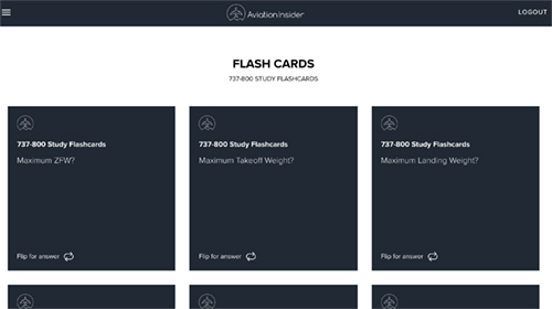 Image 1 of STUDY FLASHCARDS BOEING 737-800 STUDY FLASHCARDS