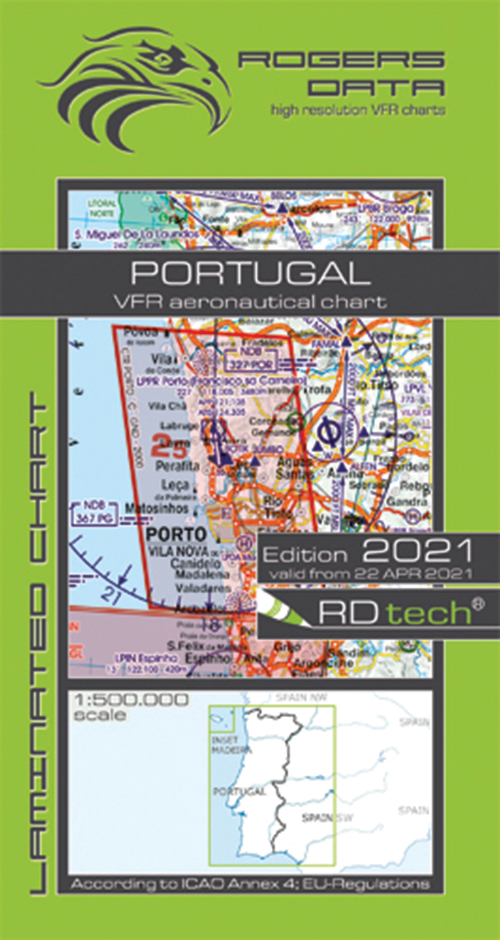 2021 Portugal VFR Charts 1:500 000 - Rogersdata