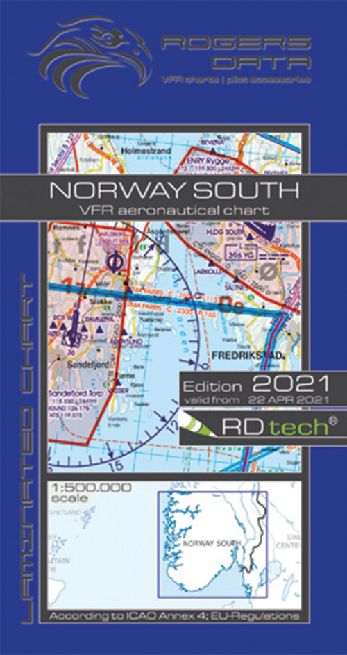 2021 Norway South VFR Chart 1:500 000 - Rogersdata
