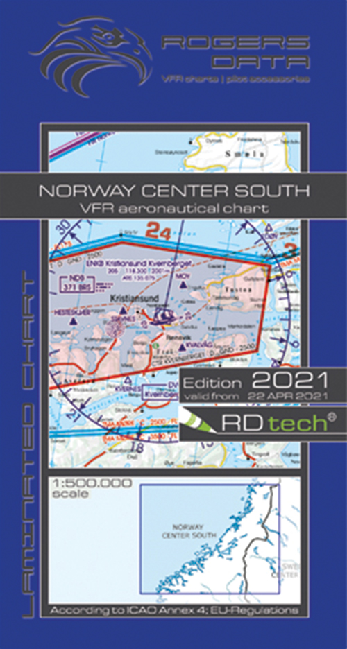 Charts by Brand Rogers Data Charts ICH600 2021 Norway Center South VFR Chart 1500 000