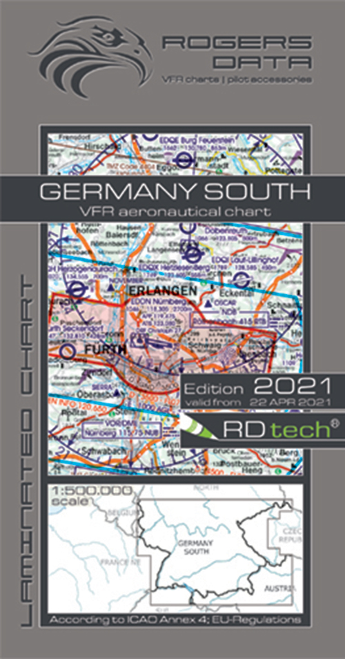 Charts Europe Germany ICH555 2021 Germany South VFR Chart 1500
