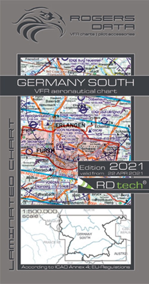 2021 Germany South VFR Chart 1:500 000 - Rogersdata