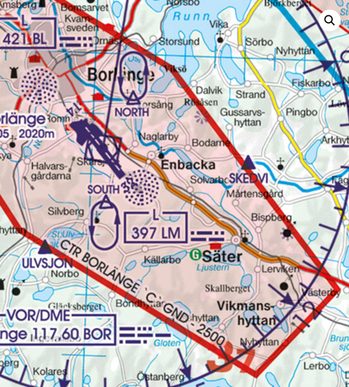 Image 2 of 2025 Sweden Center North VFR Chart 1:500 000 - Rogersdata (10 DAYS)