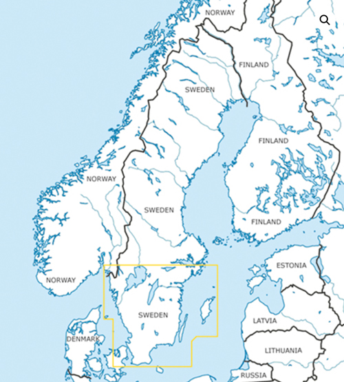 2022 Sweden South VFR Chart 1:500 000 - RogersdataImage Id:159427