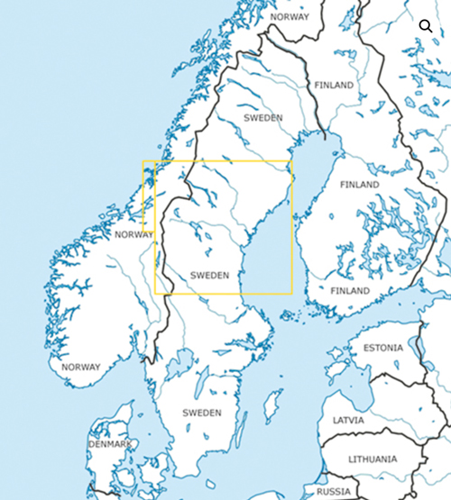 Image 1 of 2025 Sweden Center North VFR Chart 1:500 000 - Rogersdata (10 DAYS)