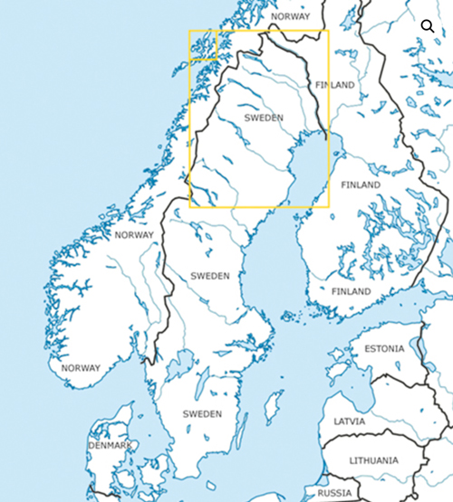 Image 1 of 2025 Sweden North VFR Chart 1:500 000 - Rogersdata (10 DAYS)