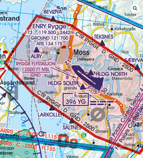 2023 Norway Center South VFR Chart 1:500 000 - RogersdataImage Id:159444