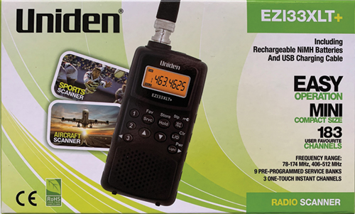 UNIDEN EZI33XLT+ HANDHELD SCANNER RECEIVER (AIRBAND/VHF)Image Id:160266