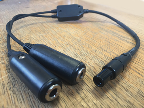 Headset Adaptor Cable - GA twin socket to 6 pin lemo plug