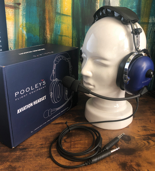 Pooleys Aviation Headset - Passive (blue ear cups) + FREE Headset BagImage Id:163352