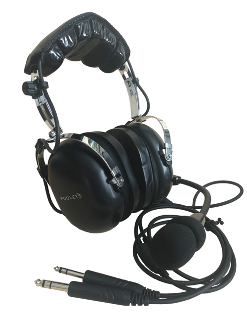 Pooleys Aviation Headset - Passive (black ear cups) + FREE Headset BagImage Id:163387