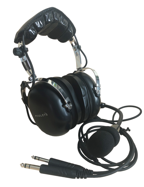 Image 7 of Pooleys Aviation Headset - Passive (black ear cups) + FREE Headset Bag