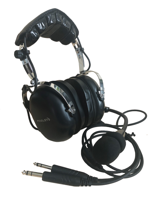Pooleys Aviation Headset - Passive (black ear cups) + FREE Headset BagImage Id:163389