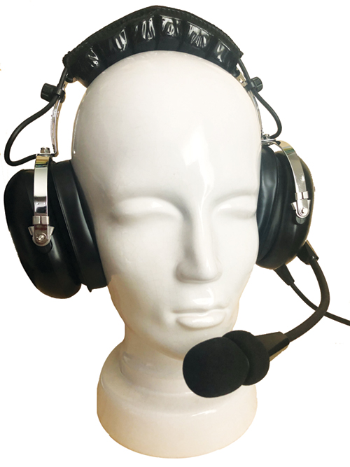 Image 1 of Pooleys Aviation Headset - Passive (black ear cups) + FREE Headset Bag