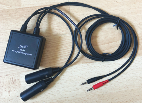 Twin plug socket  to PC plug Headset Adapter - PA96