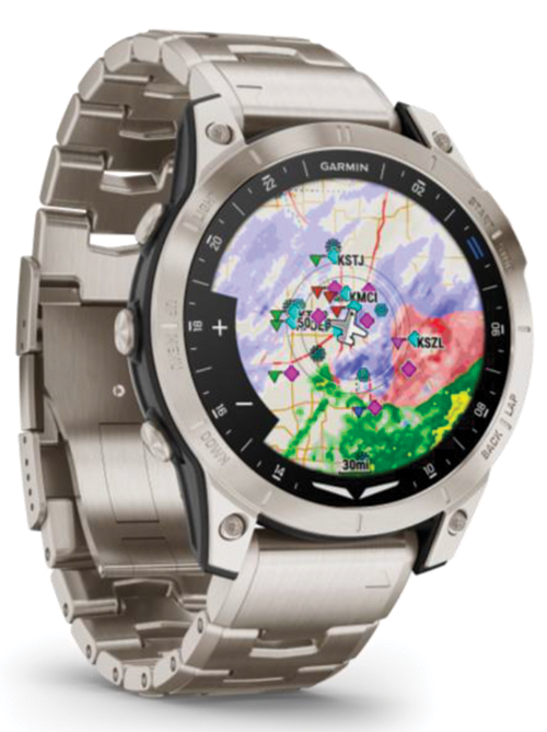 Image 2 of Garmin D2 Mach 1 – Aviator Smartwatch with Vented Titanium Bracelet