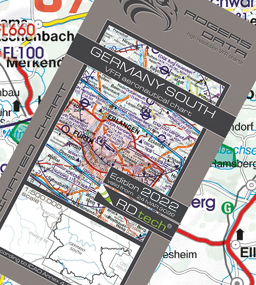 2022 Germany South VFR Chart 1:500 000 - Rogersdata