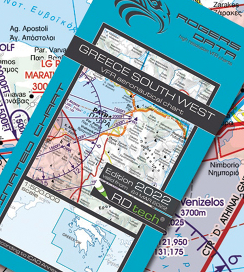 2021 Greece South West VFR Chart 1:500 000 - Rogersdata