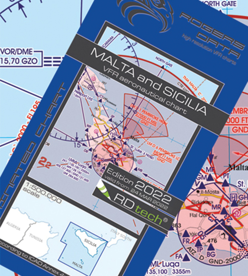 Malta & Sicily VFR Chart 1:500 000 - Rogersdata