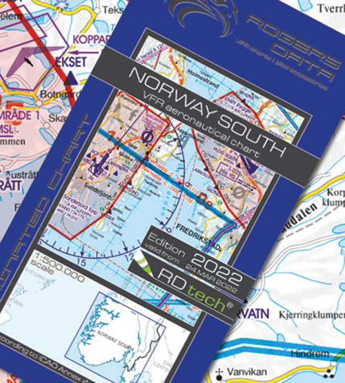 2022 Norway South VFR Chart 1:500 000 - Rogersdata