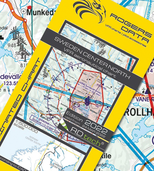 2022 Sweden Center North VFR Chart 1:500 000 - Rogersdata