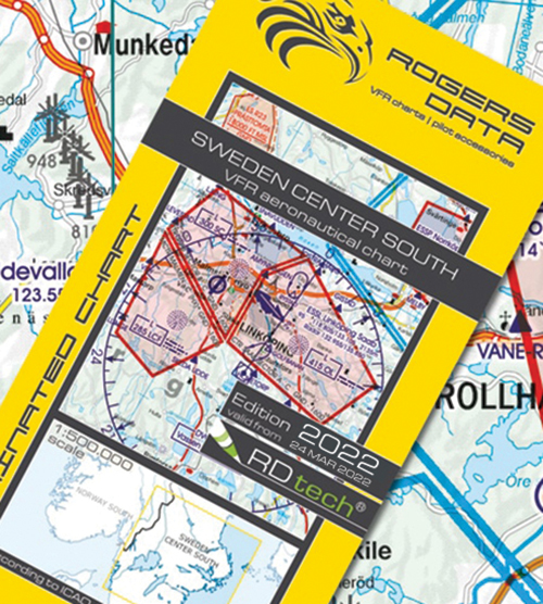 2022 Sweden Center South VFR Chart 1:500 000 - RogersdataImage Id:169513
