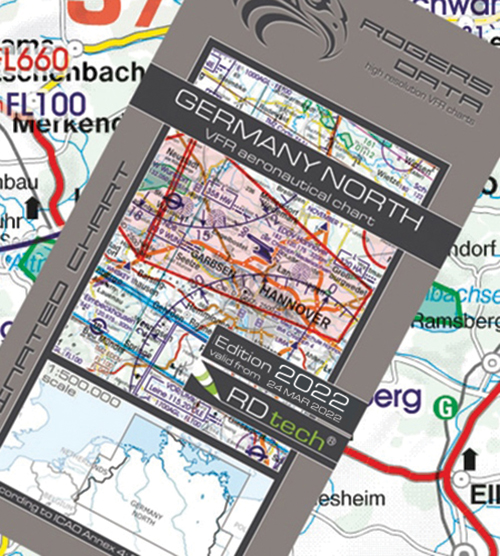 2022 Germany North VFR Chart 1:500 000 - Rogersdata