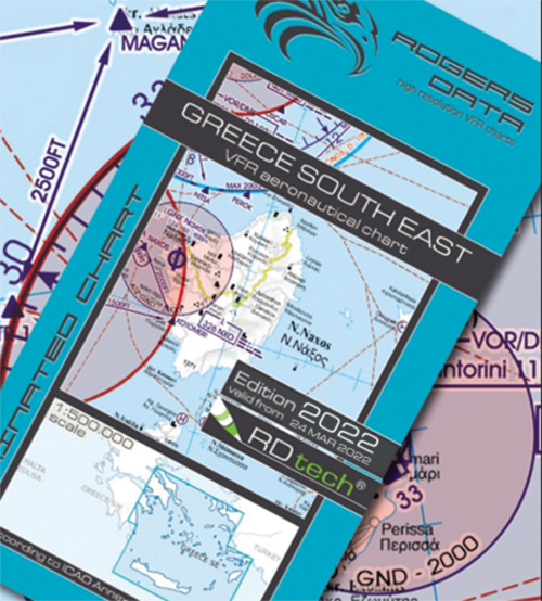 2022 Greece South East VFR Chart 1:500 000 - Rogersdata