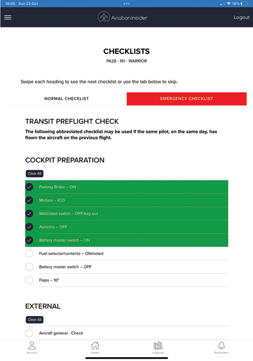 Image 2 of PIPER PA44 SEMINOLE AIRCRAFT CHECKLIST