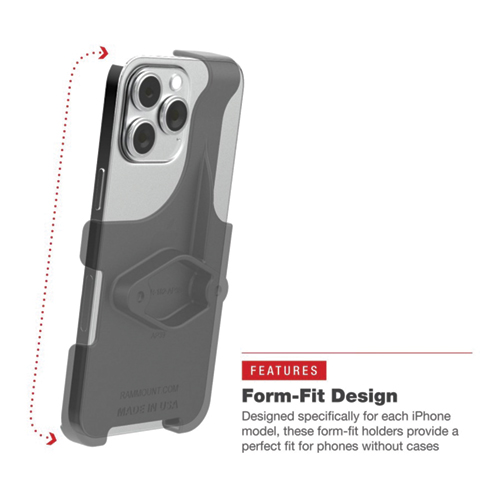 Image 5 of iphone 13 and 14 holder Holder. RAM-HOL-AP38. Form-Fit Holder for Apple iPhone 13, 13 Pro, 14 & 14 Pro