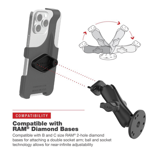 Image 3 of iphone 13 and 14 holder Holder. RAM-HOL-AP38. Form-Fit Holder for Apple iPhone 13, 13 Pro, 14 & 14 Pro