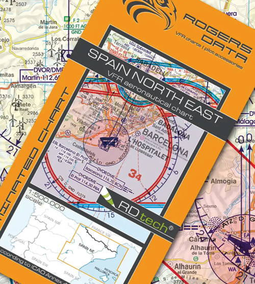 Image 3 of 2025 Spain VFR Charts 1:500 000 - Rogersdata ICH563/ICH564/ICH566/ICH576