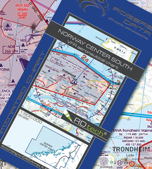 2023 Norway Center South VFR Chart 1:500 000 - Rogersdata