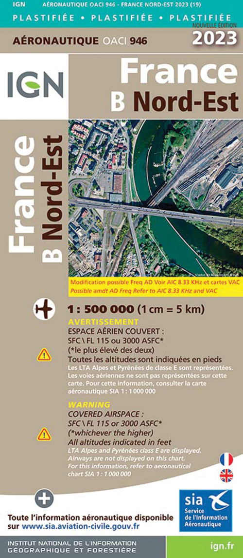 2023/4 French ICAO Charts - Laminated or Paper 1:500,000Image Id:179329