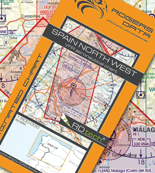 Image 2 of 2025 Spain VFR Charts 1:500 000 - Rogersdata ICH563/ICH564/ICH566/ICH576