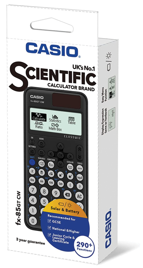 Image 2 of Casio FX-85GT CW Black Solar Scientific Calculator