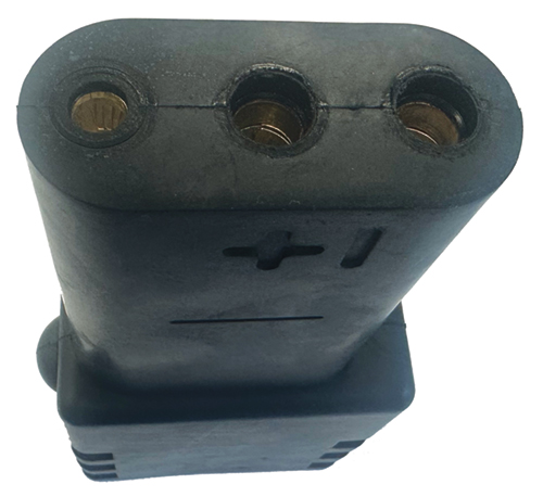 Image 1 of aircraft plug  3 Pin NATO Black Rubber Plug (3 poles – 28 VDC external power female 3 poles rubber plug for aircraft and helicopters)