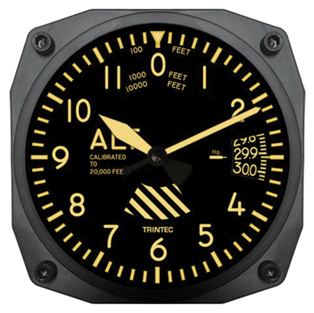 6" Vintage Altimeter Instrument Style Clock