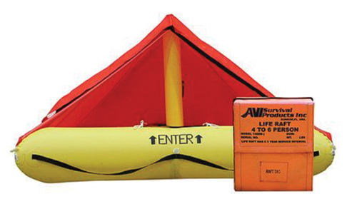Survival Life Raft 4-6 person with Canopy and Standard Survival Equipment (UK MAINLAND ONLY - 3 DAYS)
