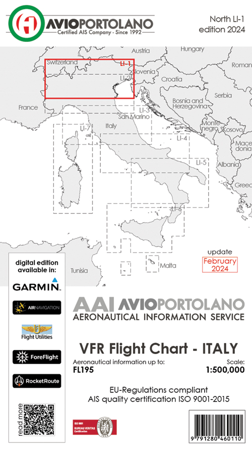 2024 Italy Aerotouring VFR Flight ChartsImage Id:204677