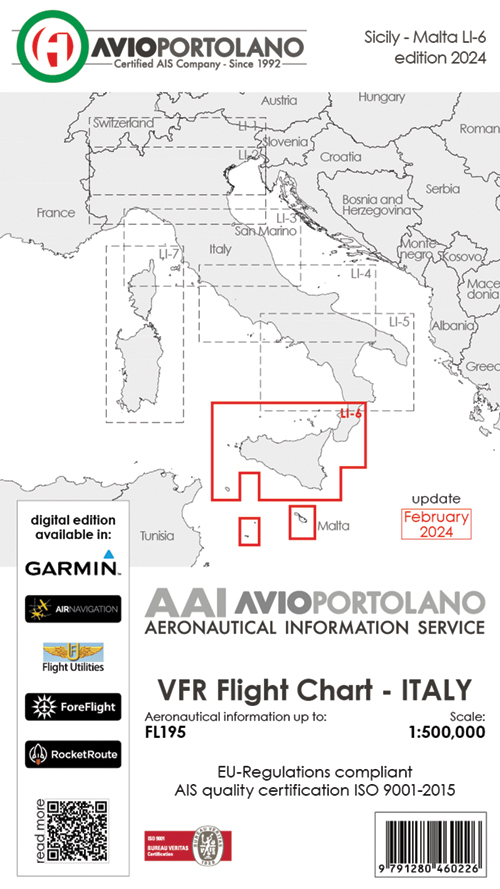 2024 Italy Aerotouring VFR Flight ChartsImage Id:204680