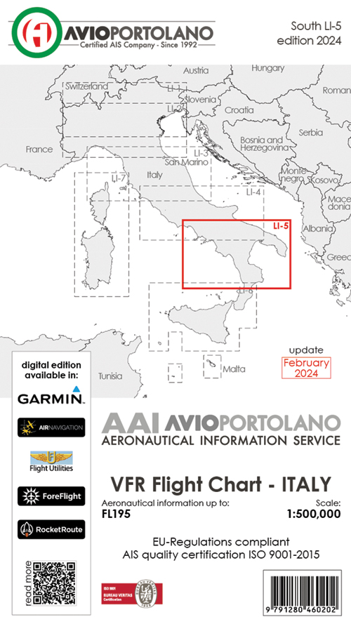 2024 Italy Aerotouring VFR Flight ChartsImage Id:204681