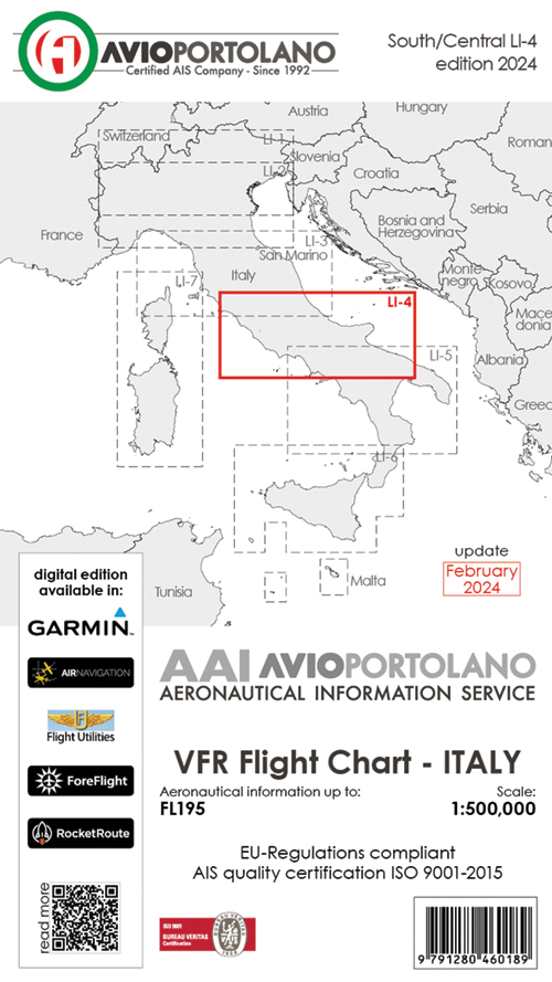 2024 Italy Aerotouring VFR Flight ChartsImage Id:204682