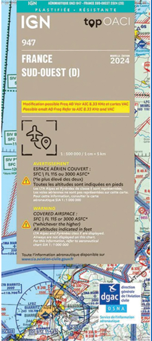 Image 5 of 2024 France ICAO Charts - Laminated or Paper 1:500,000