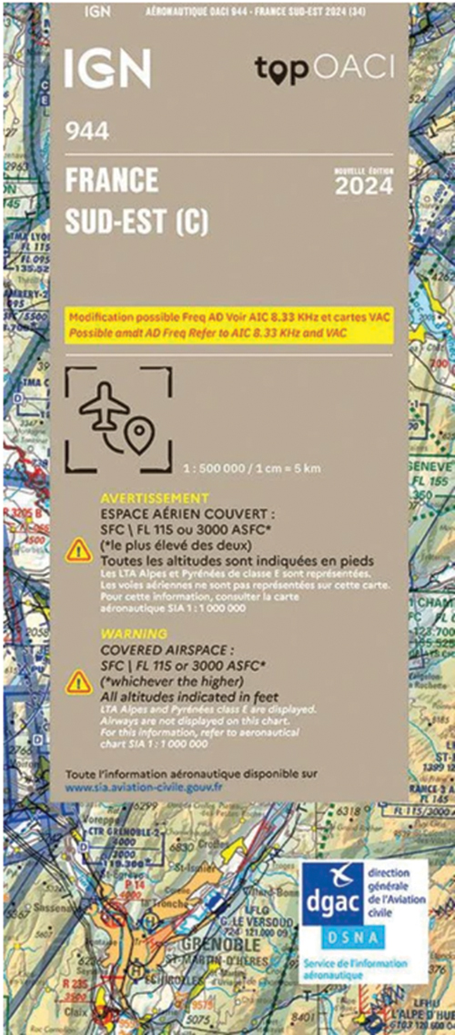 Image 4 of 2024 France ICAO Charts - Laminated or Paper 1:500,000