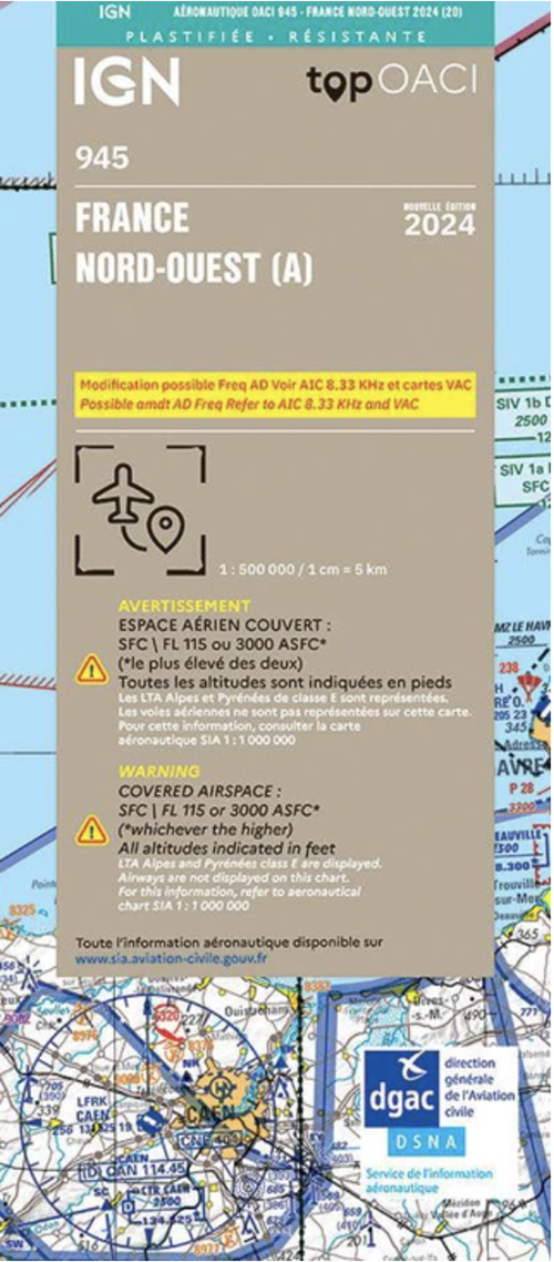 Image 6 of 2024 France ICAO Charts - Laminated or Paper 1:500,000