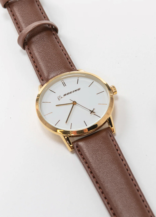 Image 1 of Boeing Gold Rotating Airplane Ladies Watch