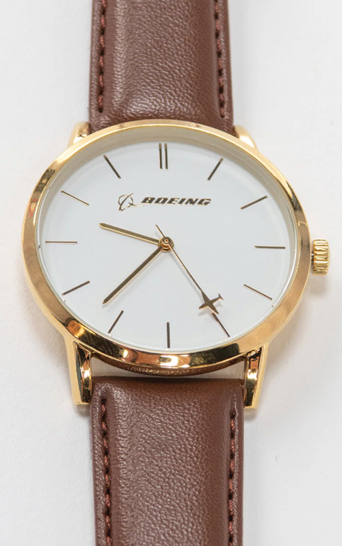 Image 0 of Boeing Gold Rotating Airplane Ladies Watch