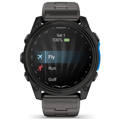 Image 4 of Garmin D2 Mach 2 Aviator Smartwatch 51mm Carbon Gray DLC Titanium with Vented Titanium Bracelet